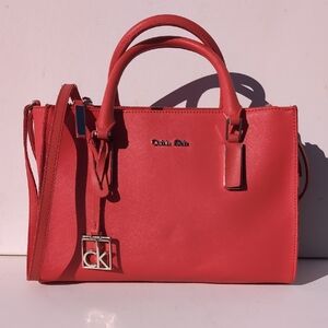 Calvin Klein Vibrant Coral Satchel